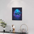 thumbnail image 3 of Ocean Shark Wall Art Nautical Shark Pictures Wall Decor Beach Coastal Undersea Sealife Canvas Painting Modern Artwork Home Decorations for Bathroom Bedroom Living Room Office Framed 12"x16", 3 of 6
