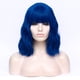 thumbnail image 2 of Humano Cabello Pelucas para Mujeres Dama 14" Azul Rizado Peluca con Peluca Gorra Suelto Ondulado, 2 of 6