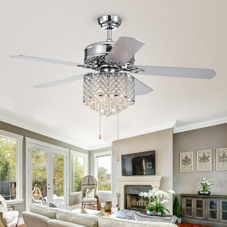 

Deidor 52 inches Indoor Chrome Finish Hand Pull Chain Ceiling Fan