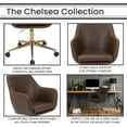thumbnail image 4 of Hanover Chelsea Tufted Office Chair in Faux Brown Leather with Adjustable Gas Lift Seating and Wheels, 4 of 7