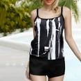 thumbnail image 4 of Busydd 2 Piece Swimsuit for Women Plus Size Swimsuit S-5XL Trendy Boho Floral Print Tankini Swimwear Round Neck Bathing Suits for Women with Boyshorts, 4 of 7