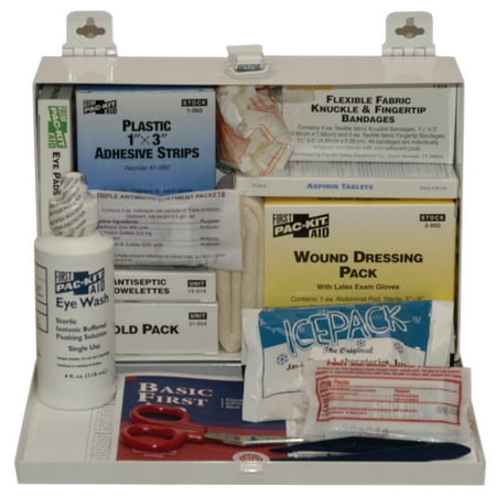 First Weather Kit - Pac-Kit 25 Person Industrial First Aid Kits, Weatherproof Steel, Wall Mount
