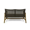 thumbnail image 4 of Camdyn Outdoor Wood and Wicker Loveseat, Mix Mocha, Natural Stained, 4 of 6