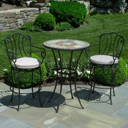 Alfresco Home Notre Dame 30 in. Round Bar Height Bistro Set
