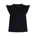 thumbnail image 6 of Time and Tru Women's Cotton Split Neck Top with Flutter Sleeves, Sizes XS-XXXL, 6 of 6