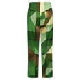 thumbnail image 6 of Green Gold Diamond Modern Art Winter Female Pants Flannel High Waist Women Pants Lady Warm Straight Leg Plush Trousers, 6 of 7