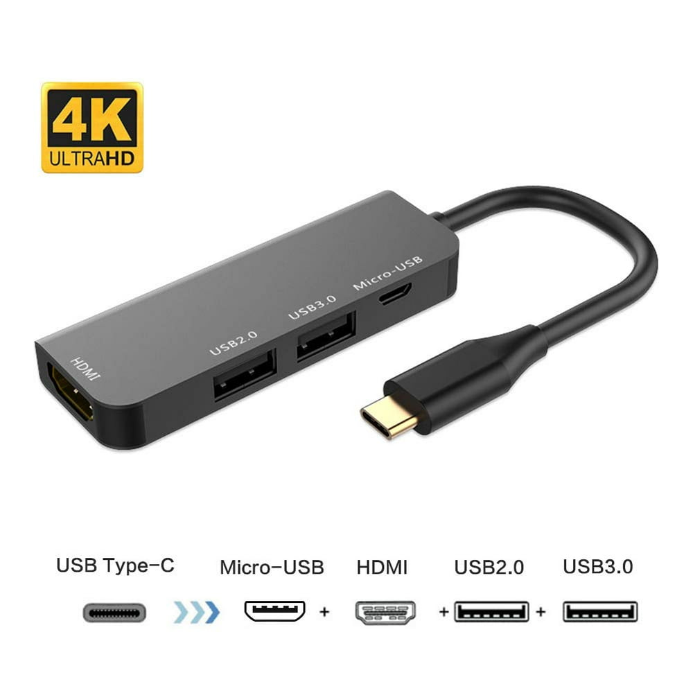 USB C Hub,USB TypeC Adapter with Micro USB Charging Port,HDMI Output