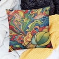 thumbnail image 2 of Green Blue Yellow Pillow Covers, Botanical Cushion Covers, Ethnic Bright-Coloured Decorative Square Pillow Cases, 2 of 5