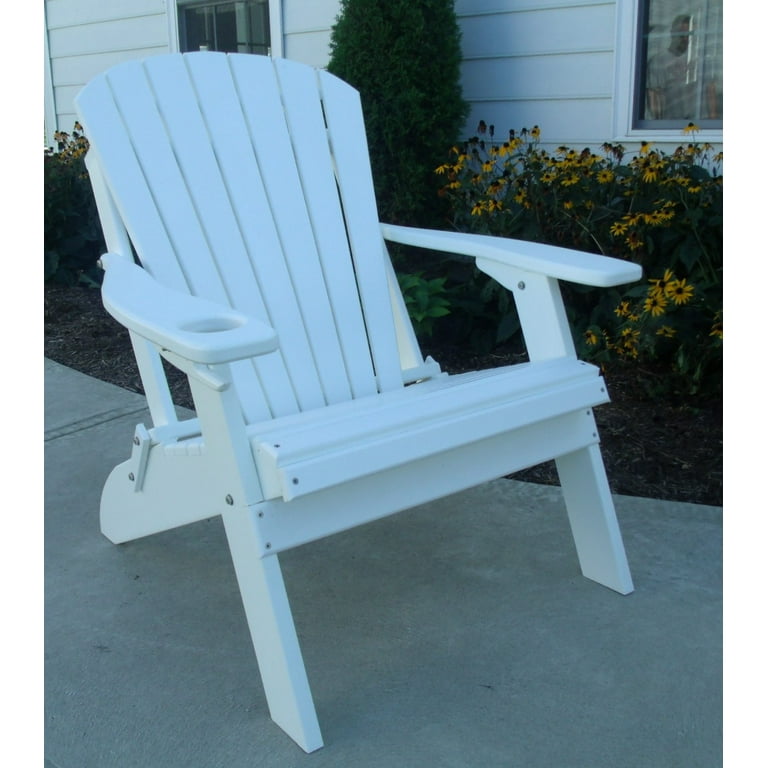 Furniture Barn USA Poly Recycled Plastic BIG BOY Oversized Adirondack Chair with Cup Holder