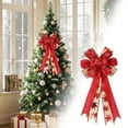 thumbnail image 2 of Large Christmas Tree Topper Bow with Glitter Accents, Decorative Wreath Bow for Front Door, Xmas Tree Decor, and Indoor Outdoor Holiday Home Decorations, 2 of 4