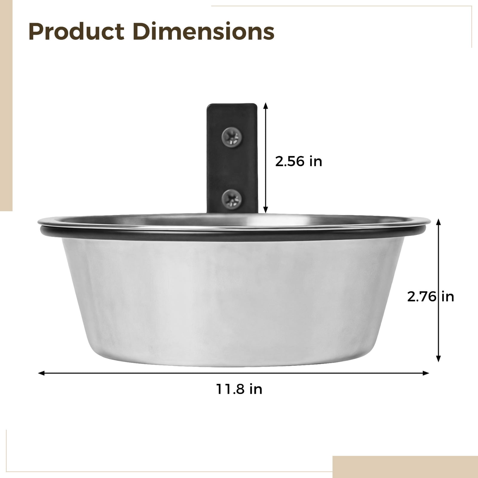 Adjustable Wall-Mounted Dog Bowls Set: 8-Inch Stainless Steel Elevated Feeder for Medium Dogs, 2 Bowls with Heavy-Duty Stand, Space-Saving, Easy to Clean – for Dry & Wet Food
