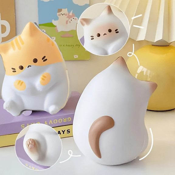2PCS Cute Cat Squishies, Adorable Cat Squishy for Birthday Party Gift&Christmas Stocking Stuffer, Ideal for Stress Relief and Home Decorations-Assorted Varieties