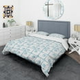 thumbnail image 3 of Designart '3D White And Blue Pattern III' Mid-Century Modern Duvet Cover Set, 3 of 4