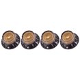 thumbnail image 3 of Graflsoa EPI/LP Electric Guitar Knob Caps, Volume & Tone Control Potentiometer Covers, UFO Design, Black & Gold, Set of 4, 3 of 6
