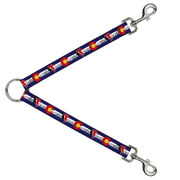 Buckle Down Dog Leash Splitter Colorado Skier1 Red Mountains 1 Foot Long 1 Inch Wide