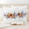 thumbnail image 3 of Sunflower Lavender Pillow Covers 2 Pack Spring Yellow Floral Pillowcase Waterproof Outdoor Throw Pillow Cover for Patio Garden Square Cushion 26”x26”, 3 of 9