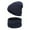 Navy, variant on Dyfzdhu Women&Men Winter Warm Cute Wool Hat Scarf Slouchy TwoPieces Winter Snow Knit Cap Screen Mittens Scarves Sets Black