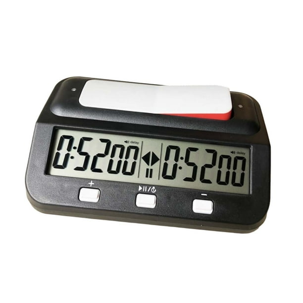 Reloj de ajedrez, reloj de ajedrez internacional, función de memoria, función de cronometraje digital Negro