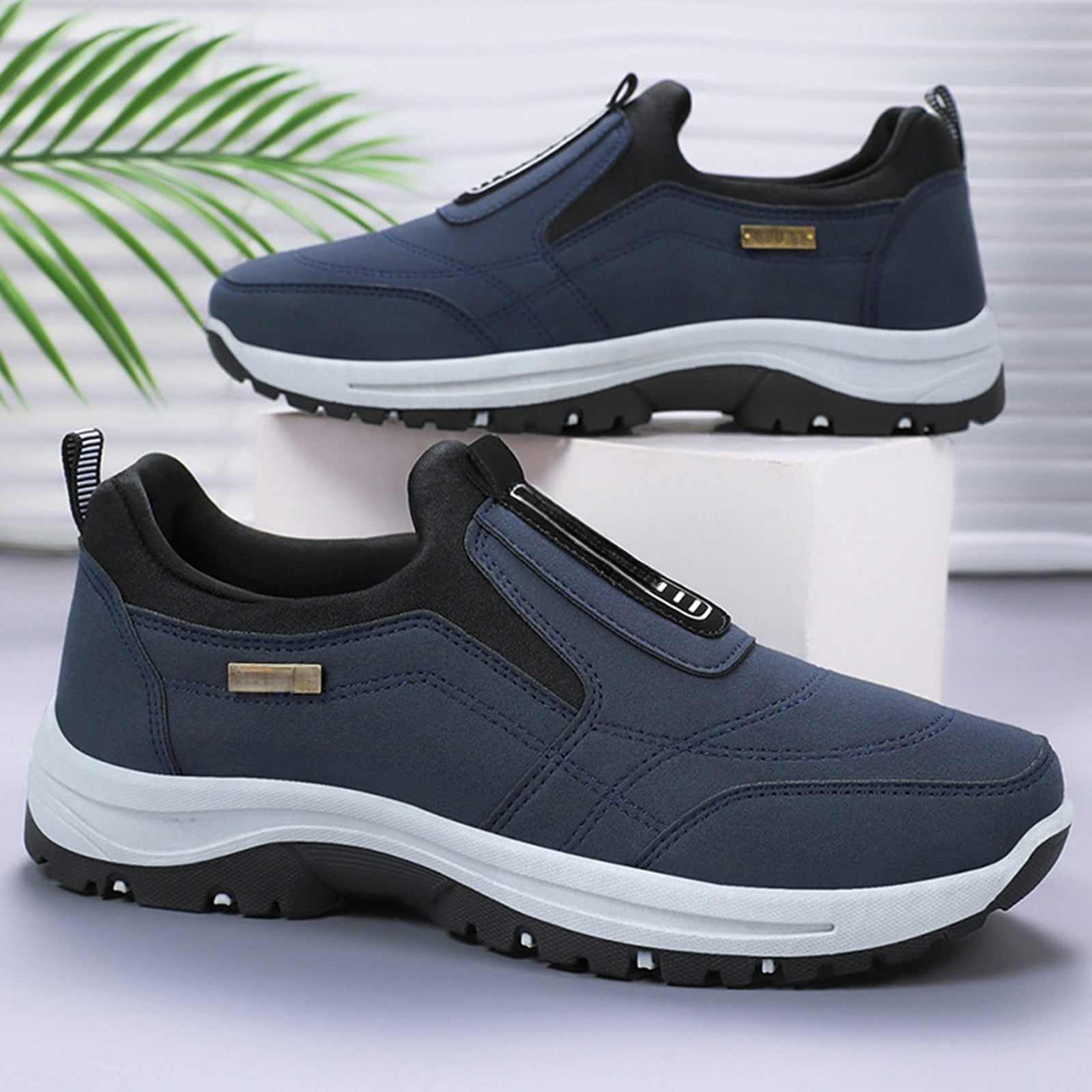 NexTorq Mens Lightweight Sneakers, Walking Shoes for Men, Men's Comfortable Waterproof Breathable Orthopedic Walking Shoes,Orthopedic Walking Shoes Slip On Hiking Shoes for Men Blue 10.5