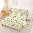 thumbnail image 2 of Metsweet Magical Horse Queen Sheets 4 Pieces, Kawaii Unicorn Rainbow Queen Sheet Sets, Blue Pink Yellow,1 Fitted Sheet, 1 Flat Sheet and 2 Pillowcases, 2 of 5