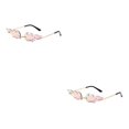 thumbnail image 3 of Sonducket Gafas de sol sin marco Tonos duraderos para protección A prueba de viento Llama Transpirable Fuego Impermeable De moda Rosa claro Rosa Rosa claro Rosa claro 2Conjunto, 3 of 6