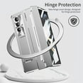 thumbnail image 2 of SaniMore for Samsung Galaxy Z Fold 3 7.6" Folding Magnetic Hinge Protection Case with Tempered Glass Film, Rugged PC Cover with Wireless Charging & Kickstand Full Body Protective Shell, Silver, 2 of 7