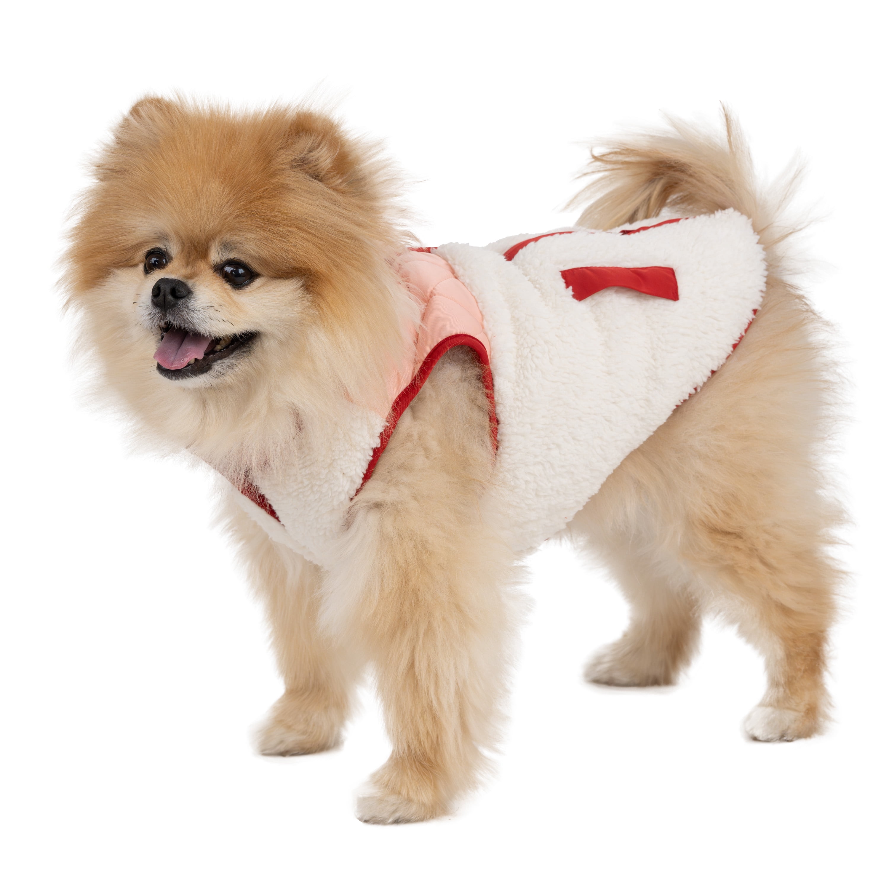 (2 pack) Vibrant Life Dog and Cat Clothes, Sherpa Contrast Yoke Pet Jacket, Pink, Small