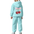 thumbnail image 7 of Little Girls Outfits Sets Boys Long Sleeve Solid Warm Hoodie Pullover Tops Pants Kids Sweat Suit Cute Girls' Fall Clothing Sets Blue Size 6-7T, 7 of 7