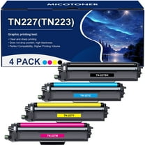 TN227 High Yield Toner Cartridge 4-Pack Compatible for Brother TN227 TN-227 TN223 TN227BK TN-227BK/C/M/Y MFC-L3770CDW MFC-L3750CDW HL-L3290CDW HL-L3270CDW HL-L3230CDW L3210CW MFC-L3710CW Printer Ink