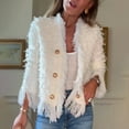 thumbnail image 5 of iHPH7 Fuzzy Cardigans for Women Fall Outfits for Women Fringe Cardigan for Women Going Out Jackets for Women Womens Jackets Dressy Casual Fall Outfits Fall Jacket White XXL, 5 of 9