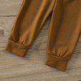 thumbnail image 5 of Vedolay Boy Pants Sets Boy's 2 Piece Outfits Solid Off Shoulder Crop Top and Strap Pants Set,Brown 0-6Months, 5 of 5