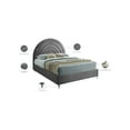 thumbnail image 2 of Meridian Furniture Rainbow Gray Velvet King Bed in Acrylic Finish, 2 of 9