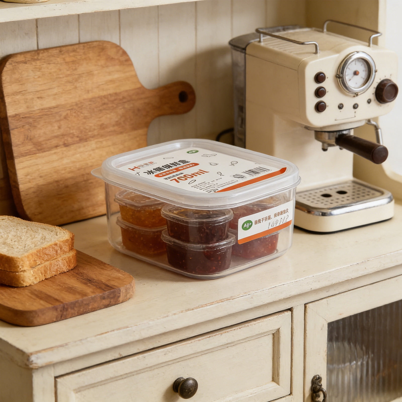 Plastic Containers with Lids, Transparent Rectangular Food Storage Containers for Lunch and Snacks, Keep Grains and Pulses Fresh, Stackable for Pantry, Fridge and Meal Prep, AKLJWH - #03 Clear - 1PC