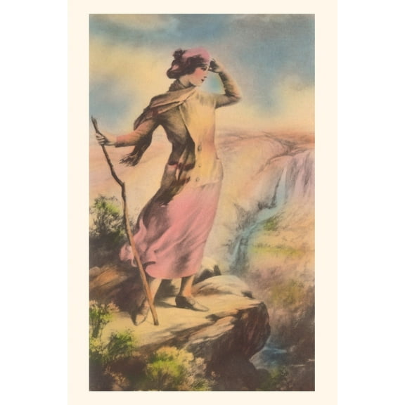 Pocket Sized - Found Image Press Journals: Vintage Journal Woman on Cliff Edge (Paperback)