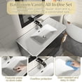 thumbnail image 6 of ANPOO 36 Inch High Gloss Bathroom Vanity with Sink, Mirror and Faucet, Freestanding Storage Cabinet with 2 Drawers, Modern Ceramic Sink Vanity Combo, 6 of 9