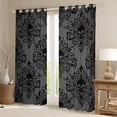 thumbnail image 2 of Homewish Spooky Halloween Skull Blackout Curtains,Gray Black Damask Curtains Pack of 2 (42x84 Each), 2 of 6