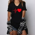 thumbnail image 2 of PENGXIANG Mode Femmes T-Shirt Ample à Manches Courtes Imprimé Cœur T-Shirt Décontracté Col Rond pour Femmes, 2 of 6