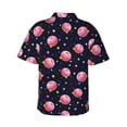 thumbnail image 4 of Qekee Cartoon Donut Planets print Hawaiian Shirt for Men Short Sleeve Button Down Shirts Beach Tropical Casual Shirts, 4 of 9