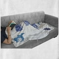 thumbnail image 6 of Shark Soft Flannel Fleece Throw Blanket, Grunge Style Big and Small Mammals Open Mouths Predator Dangerous Image Print, Cozy Plush for Indoor and Outdoor Use, 60" x 80", Royal Blue, by Ambesonne, 6 of 6