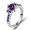 Platinum, variant on Fuchsia Zircon Color Diamond Ring Simple