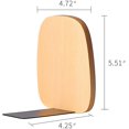 thumbnail image 2 of Book Ends,wood Book Ends For Shelves,non-skid Bookends For Heavy Books, Wooden, 2 of 5