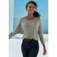 thumbnail image 3 of LASCANA Women's Fine Knit 3/4 Sleeve Top, 3 of 5