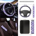 thumbnail image 3 of Renewold Butterfly Car Seat Cover Full Set 15 PCS, with Steering Wheel Seat Belt Rear View Mirror Cover Trash Bag Air Vent Phone Holder Coasters Key Chain Auto Interior Accessories, Purple, 3 of 7