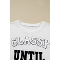 thumbnail image 5 of White CLASSY UNTIL KICKOFF Plush Letter Patched Loose Sweatshirt, 5 of 8