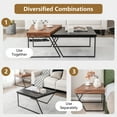 thumbnail image 6 of Costway Stacking Side Table Wood Nesting Table Modern Coffee Table, Brown, 6 of 10
