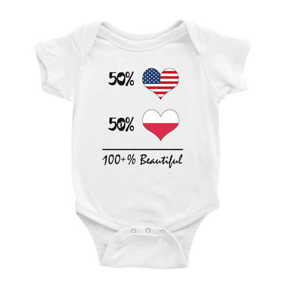 50% Polish + 50% American = 100+% Beautiful Funny Baby Clothing Bodysuits