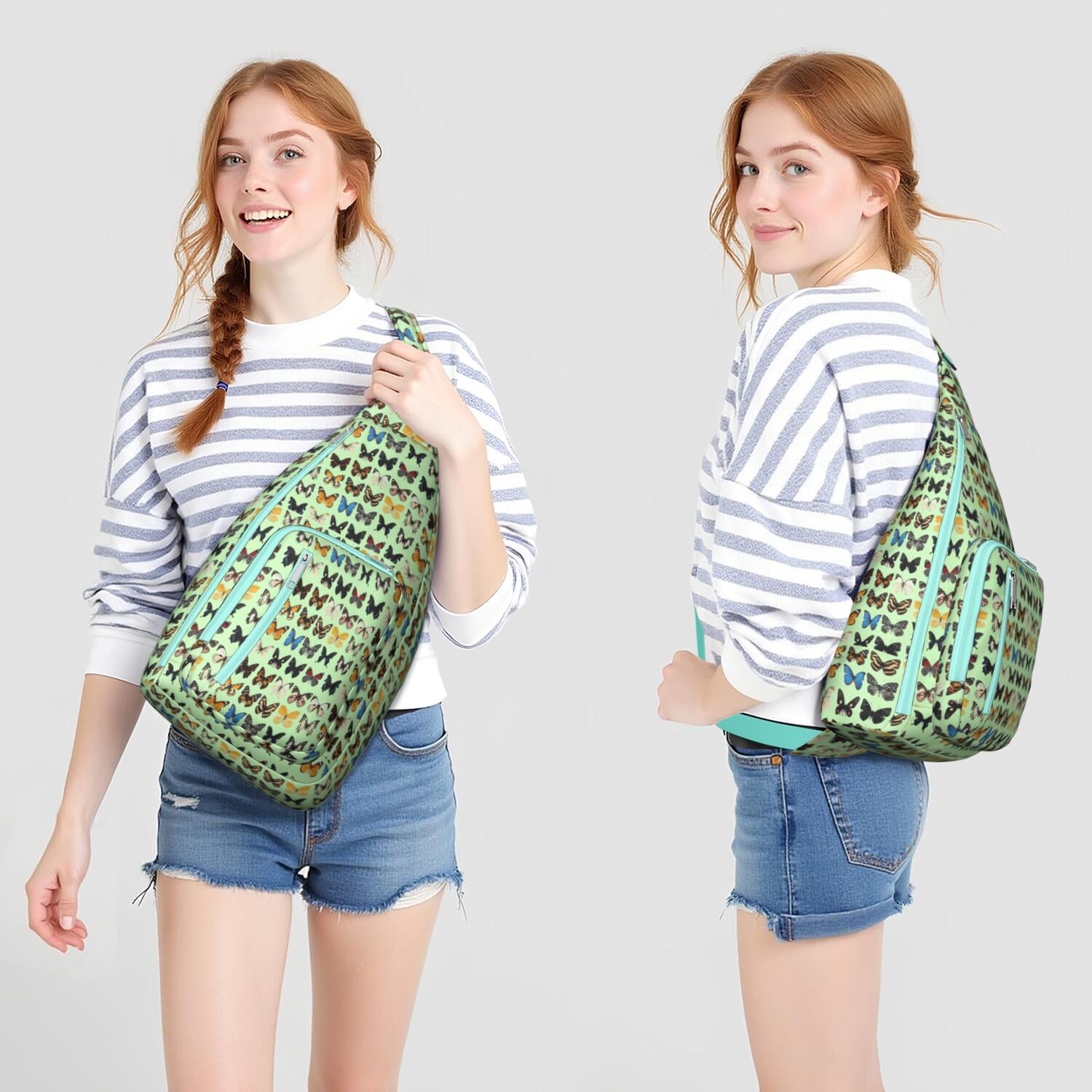 Butterfly Sling Backpack – Stylish Floral Crossbody Bag, Lightweight Shoulder Backpack for Travel, Hiking & Everyday Use