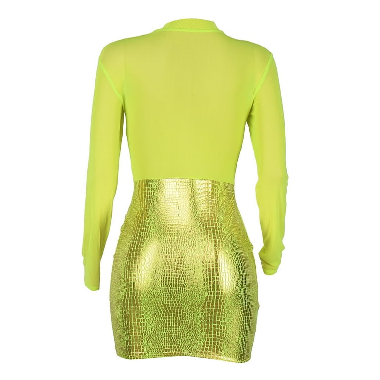 neon colored dresses for homecoming Long Tight Sequin Prom Dress in Bright Neon main image 0