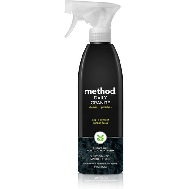 3 Pack Method Daily Granite Clean + Polish Spray, Apple Orchard 12 oz