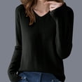 thumbnail image 2 of Dgankt Womens Tops Solid Color Long Sleeved V-Neck Knitted Sweater Thin Cardigan Sweater Top,Sizes S-2XL, 2 of 3